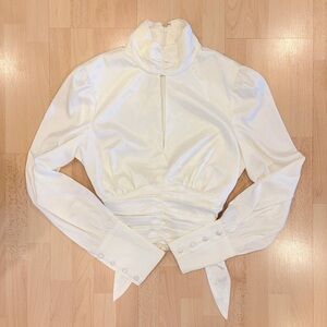 WAYF | Cream Holly Puff-sleeve Top